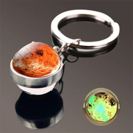 Glow In The Dark Key Chain Planet Key Ring Jupiter Keychain Women Men Bag Pendents  Car Key Accessories Gifts
