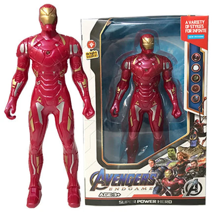 Avengers Spiderman Iron Man Hulk Captain America Collectible Superhero Action Figure Toy Luminous Hand Movable Kids Charm Gifts