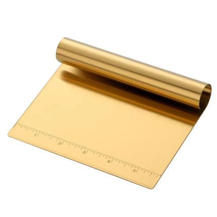 Stainless Steel Pastry Dough Cutter Manual Operation Ergonomic Handle Pizza Scraper Clear Markings Comfortable Grip Cake Divider
