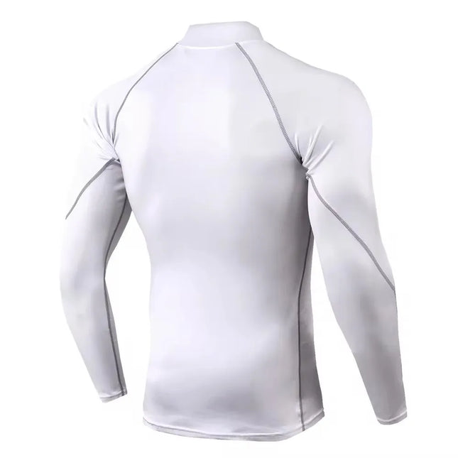 Men's Workout Compression Shirt Turtleneck Long Sleeve Rash Guard Gym Base Layer Athletic Undershirt Gear Sports Shirt