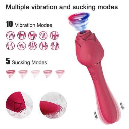 Rose-Sucking Toys Vibrator for Women Nipples Clitoris Vacuum Clit Sucker Stimulator Female Sex Toys Goods Vibrators for Adults