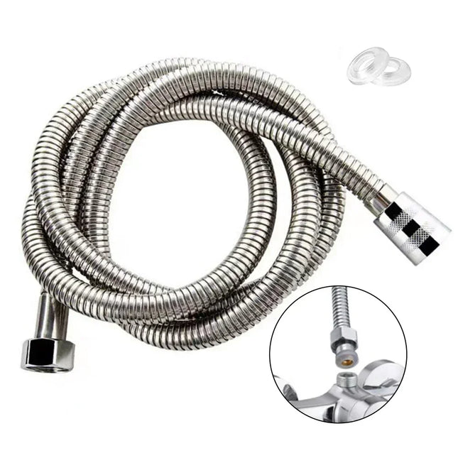 Baokemo Stainless Steel Shower Hose Explosion-Proof Large Flow Compression Resistance 1/2inch 2M