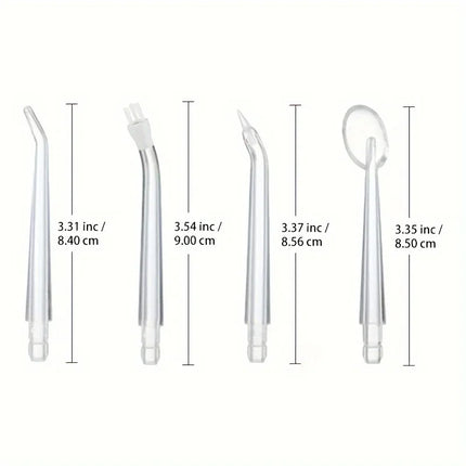 4-Pack GentleCare Water Flosser Tips - Easy-to-Attach, Durable Plastic Nozzles for a Hygienic Clean, Convenient Replacement