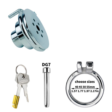 Flat Round Hole Male Stainless Steel Urethral Lock With Metal Catheter BDSM Erotic Sex Toys For Men Gay Long Term Wear 18+