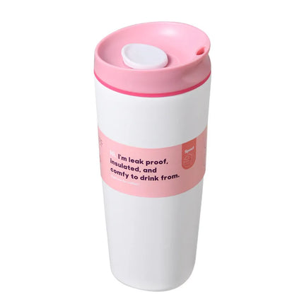 Simple Stainless Steel Vacuum Flasks Mug Insulated Coffee Cup Leakproof Lid Travel Silent Base Thermos Cups Thermal Water Bottle
