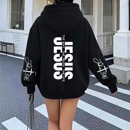 Funny Jesus Print Men Women Hooded Hoodies Casual Hoody Clothing Jesus Fashion Personality Sweatshirts Hip Hop Streetwear Tops