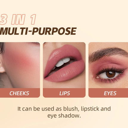 6 Colors Cream Blush Stick Waterproof Long Lasting Cheek Lip Eye Makeup Blendable Natural Flush For Women Daily Use
