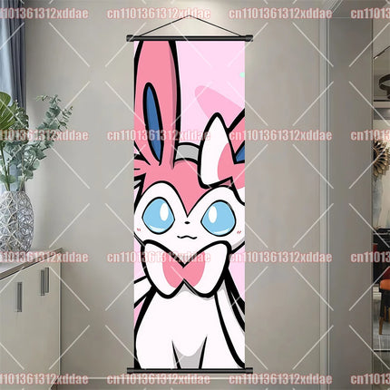 Pokémon Anime Theme Poster Scroll Painting Eevee Squirtle Charmander Pikachu Bulbasaur Photography Background Wall Friend Gift