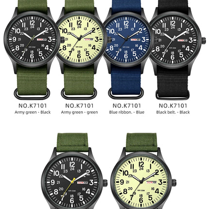 2024 TPW Field Watch Easy Reading Fabric Strap 24-Hour Display Quartz Movement