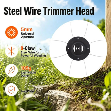 8-Claw Steel Wire Grass Trimmer Head Lightweight Universal Weed Eater Replacement Head For Electric Lawn Trimmer Weeder