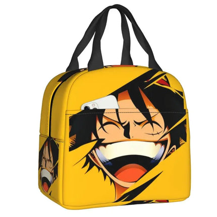 Custom One P-Pieces Insulated Lunch Bags for Women Skull Manga Portable Thermal Cooler Food Lunch Box Outdoor Camping Travel