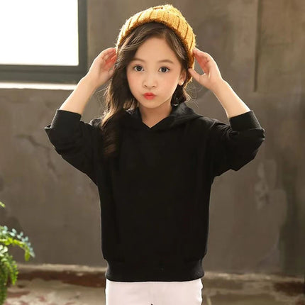 Black Children‘s hoodie Autumn Winter Warm Clothes Sets For Girls Heart Print Top coat Daily Causal Sports Loose Lounge Wear