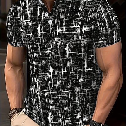 2026 Summer New Style Men's Short-Sleeved Polo Shirt - Street Casual Fashion Comfortable Breathable 3D Pattern Print