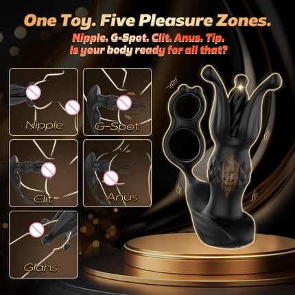 Male Anal Prostate Massager Vibrator Remote Control Thrusting Dildo Vibrating Butt Plug with Cock Ring Sex Toys for Men Women