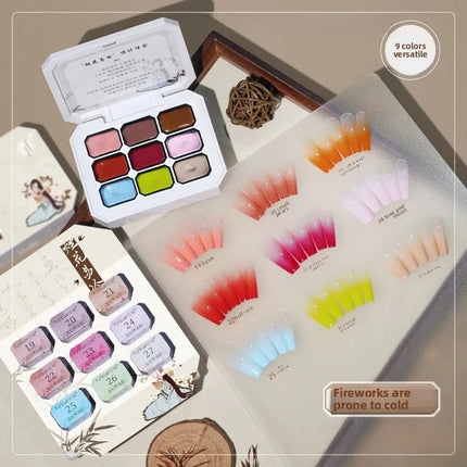 9 colors Chinese style spring is not late aurora powder shell polished fairy powder cream popular brocade powder solid nail art