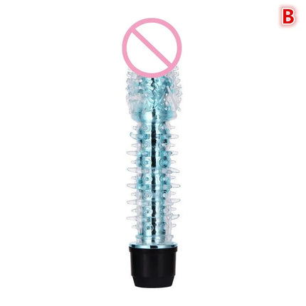 New G Spot Stimulator Vibrator Women Realistic Jelly Vibrating Dildo With Thorn Dragon Beard Small Bald Vibrator Wand Adult Toys