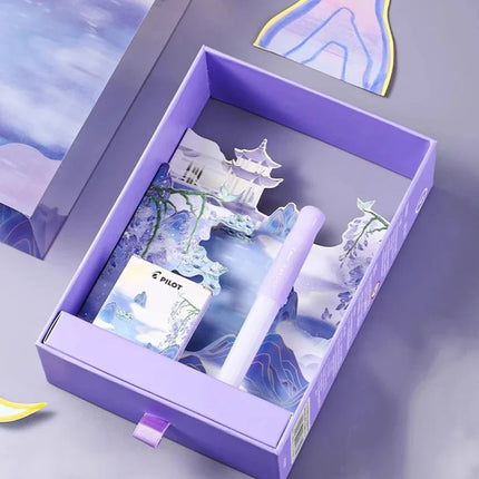 1 Set Japan Pilot Kakuno Smiley Pen Murayama Purple Fountain Pen Gift Box EF/F/M Tip School Acsesories School New Pen Kawaii