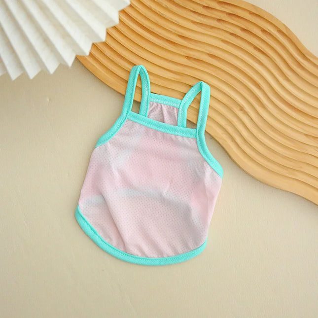 Pet Summer Breathable Ice Silk Cooling Strap Dog Cool and Comfortable Cooling Clothes Solid Color Simple Dog Clothes