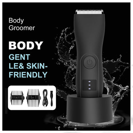 3-in-1 Body/Groin Trimmer for Men & Women - Ceramic Blade Shaver w/ Fast USB-C Charging, No-Nick Technology