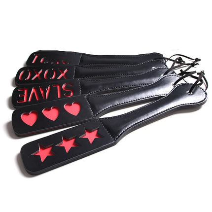 Sex Red Heart XOXO Hollow Out Words Flirting BDSM Toys Paddle Split Whip Hollow out Flogger Sexy Adults Products for Lovers