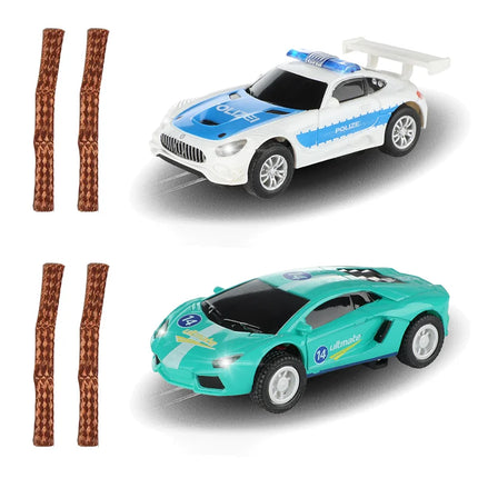 2pcs Slot Car 1/64 Scale Electric Racing High Speed Track Cars 1:64 with Lights Compatible Carrera Go Scalextric Toy