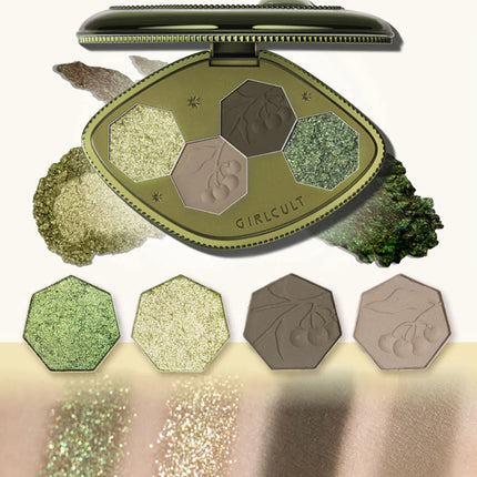 Girlcult Hallucination Eyeshadow Palette 60 Dongchong,Hallucination Powder Texture,Fine-Milled Pigmentation,Dimensional Blending