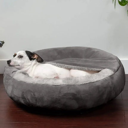 Pet Semi-enclosed Kennel Cat Litter Teddy House for Small Medium Dogs Cats Winter Warm Cushion Blanket Pet Sleeping Supplies