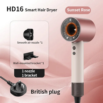 Hair Dryer with Negative Ions for Hair Care, Quiet, Fast Drying, Temperature Control, High-Speed, Huaqiangbei Strong Wind Hd16 Hair Dryer