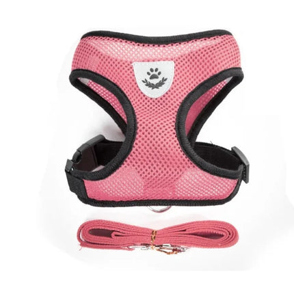 Cat Dog Harness with Lead Leash Adjustable Vest Polyester Mesh Breathable Harnesses Reflective Sti for Small Dog Cat Accessories