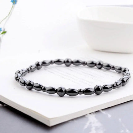 Lose Weight Girl Women Men Charm Magnetic Black Stone Anklet Anklet Anklet Hematite Magnetic Obsidian Natural Slim Therapy G3K5