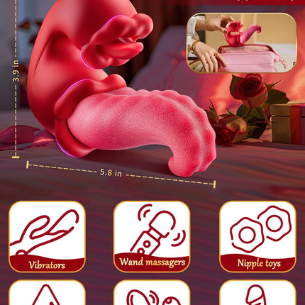 Powerful Clitoral Tongue Licking Vibrator for Women Clit Nipples G-Spot Stimulator Female Vagina Massager Vibrator Adult Sex Toy