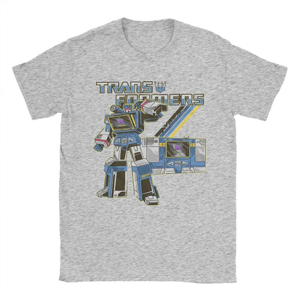 2025-26 Summer Transformers Soundwave G1 Retro Men T Shirt Decepticon Vintage Cotton Printed T-shirt O Neck Graphic Clothing