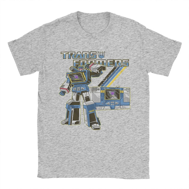 2025-26 Summer Transformers Soundwave G1 Retro Men T Shirt Decepticon Vintage Cotton Printed T-shirt O Neck Graphic Clothing