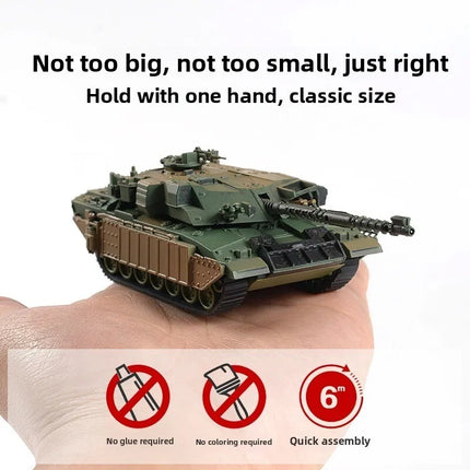 1/72 Scale Mini Plastic Assembled Tank Model Kit WWII Military Model Puzzles, M88A1G, M1A2, T55A, M4A3, M12, JSU152, M42, M1113A