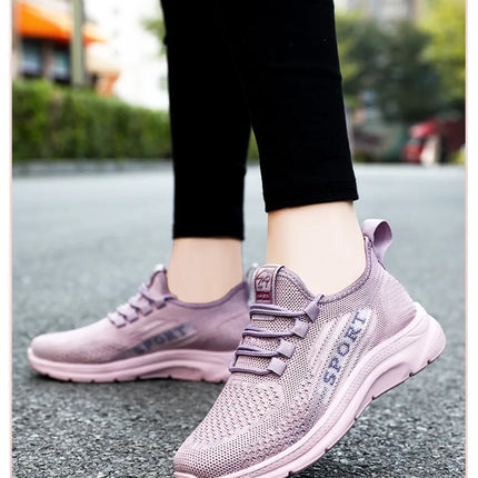 Sneakers 2025 New Fashion Wedge Platform Plus Size Casual Sports Shoes Women Lace-up Mesh Breathable Women's Vulcanized Shoes