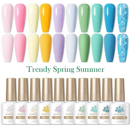 BORN PRETTY Cat Magnetic Moonlight Gel Nail Polish Set 10ml Sparking White Silver Water-light Soak Off UV Gel Nail Art Manicure