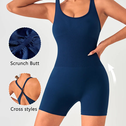 Summer Bodysuit Sportswear Woman Gym Sexy Bodysuit for Fitness Party Shorts Jumpsuits Overalls Women's Yoga Combi-pants Rompers