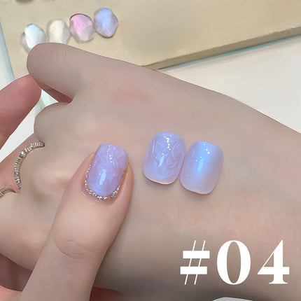 ZH 12ML 8-Color Pearl Shell Thread Nail Gel Polish Long Lasting White Pink Purple Salon Gel Nail Art DIY Solid Gel Polish