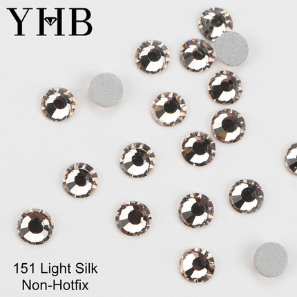 YHB 134-174 Glitter Cold Fixation Flat Back Non-Hotfix Rhinestone For Bags Nails Fabric Garment Decoration Jewelry Accessories