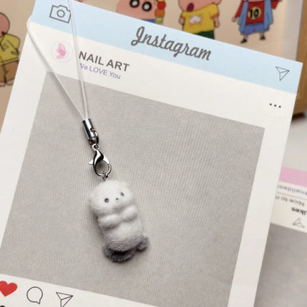 Fluffy Cute White Sheep Keychains Resin Mini 3D Animal Key Ring Holder Bag Charms Car Pendants Gift