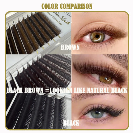 Domi Lash Brown Color Individual Lashes 0.05 0.07 LJ LC LB  LD Curl Eyelash Extensions  Upgrade Premium Soft False Eyelashes