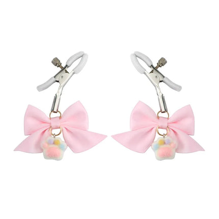 New Bow Cat Claw Nipple Clamps Couples Teasing BDSM Adjustable Breast Restraints Fetish Nipple Stimulation Adult Sex Toys Leten