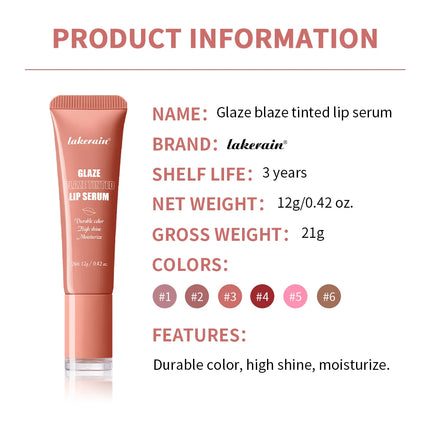 6 Colors Lip Gloss Glowy Balm Tinted Lip Moisturizer Repairing Nourishing Lip Tint Glow Liquid Lip Gel Hydrating Lips Care