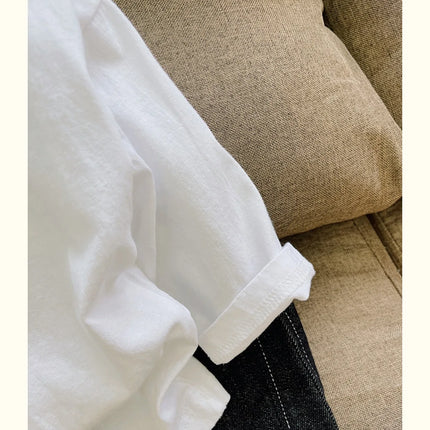 1-7T Kids Boys Spring Basic T-shirt Children Autumn Long Sleeved White Pullover Baby Girls Pure Cotton Loose T-shirt Top Clothes