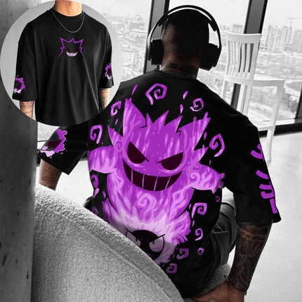 Summer Anime Pokémon Cosplay T-Shirt Cotton Short Sleeve Tops Casual Loose Retro T-Shirt Men Women Family Matching Outfits Tops