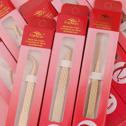 FADVAN Precision Fiber Tip Tweezer for Eyelash Extensions Professional Eyelash Tweezers Antistatic Straight