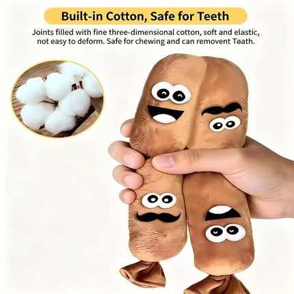 Funny Squeaky Dog Toy Bite Resistant Plush Chew Toy Interactive Teeth Cleaning Molar Toy For Puppy Dogs Self Play Entertainment