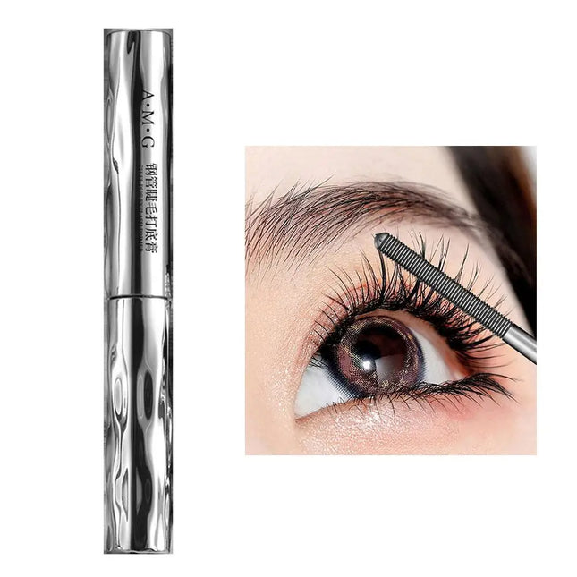 Metal Iron Lashes Mascara Waterproof Silk Fiber Mascara Black Long Curling Eyelash Extensions Non-clumping Eyes Makeup Cosmetics