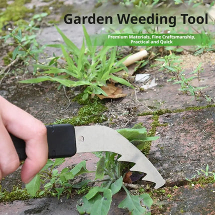 Manual Garden Weeder Mini Serrated Stainless Steel Weeding Tool Anti-Slip Handle For Easy Weed Removal Paving Gap Cleaning