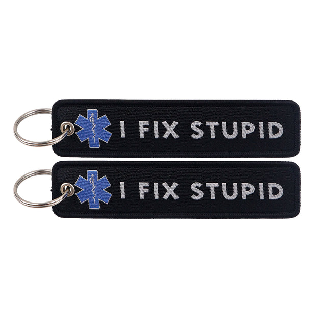 1pcs Computer Pop-up Window Quotes Embroidered Keys Tag Keychains For Motorcycles Backpack Fashion Key Ring Accessories Gifts
